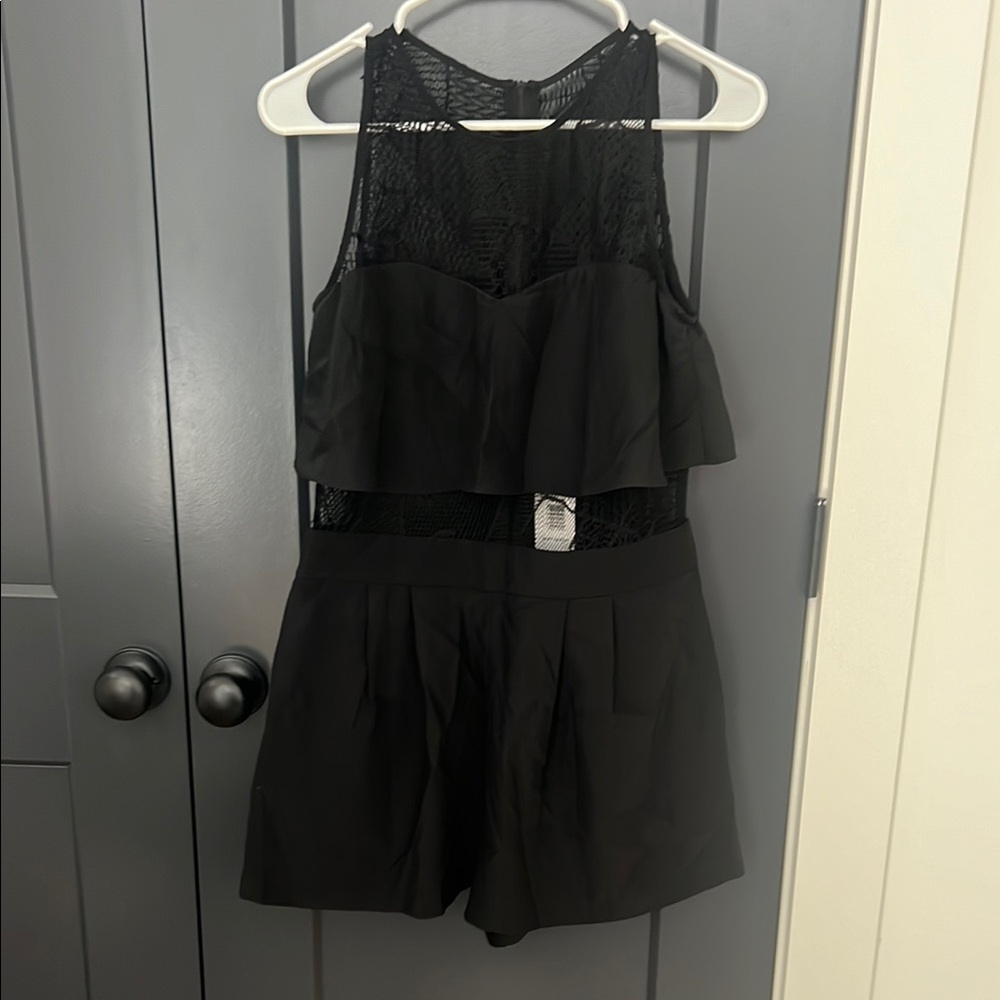 Black Lace Overlay Romper
